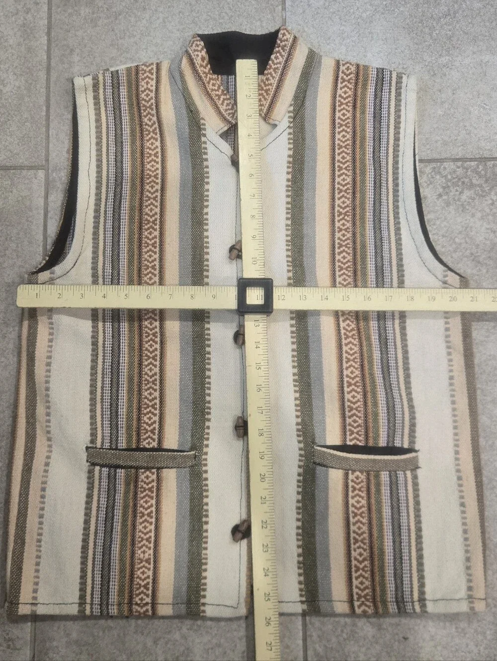 Vtg Southwestern Woven Tapestry Vest